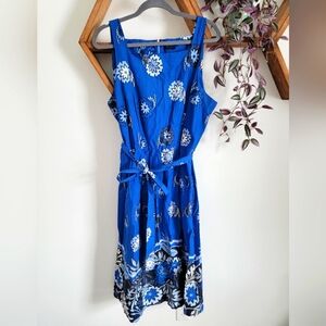 Ann Taylor blue floral midi dress